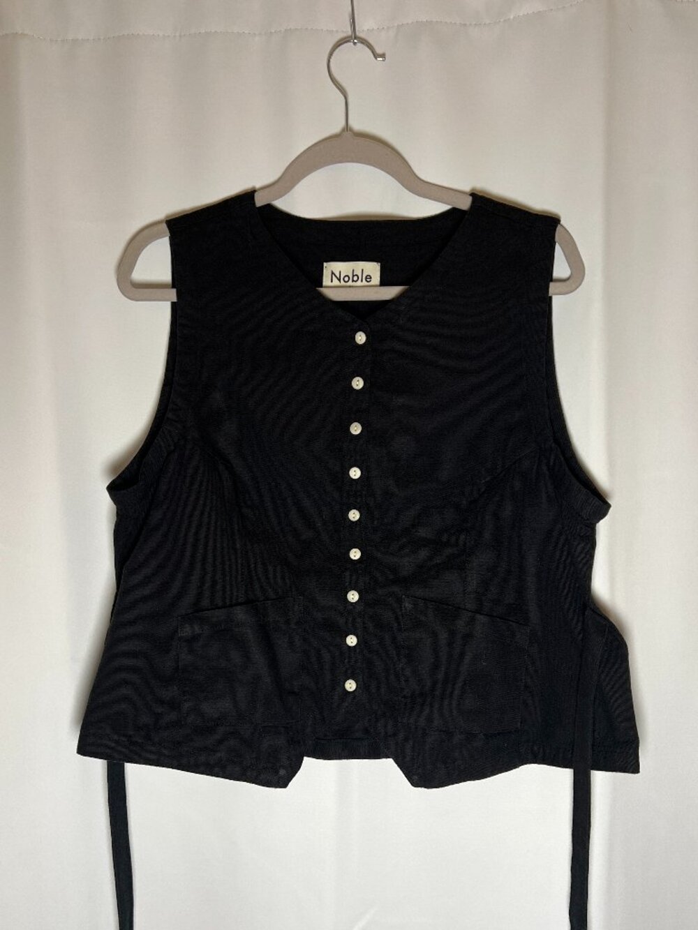 Black Noble Flared Vest, XL
